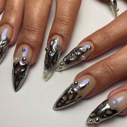 Molten metal nails.