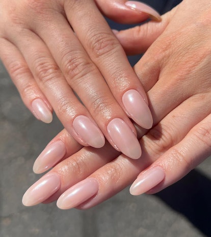 Bubble bath nails with a chrome finish are an on-trend manicure