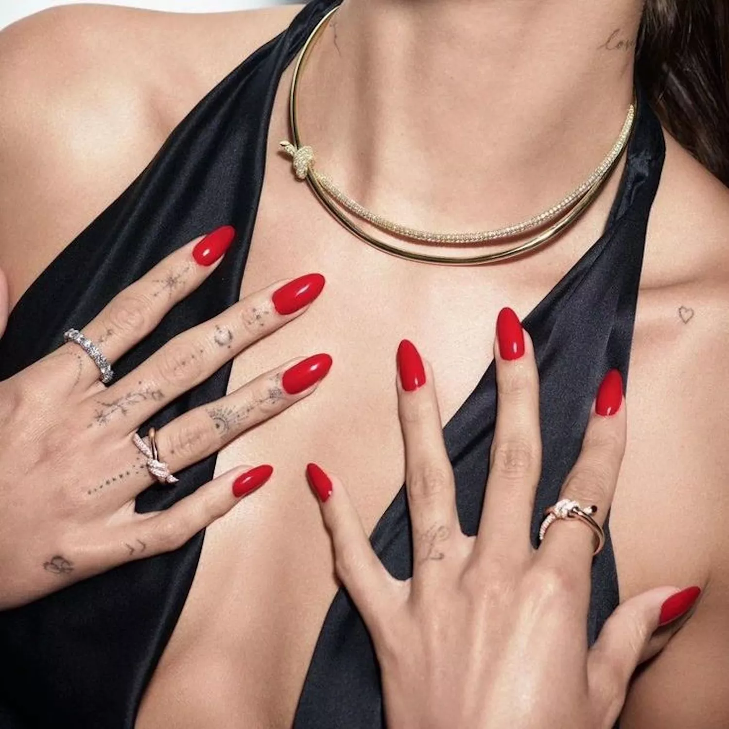 hailey bieber red nails