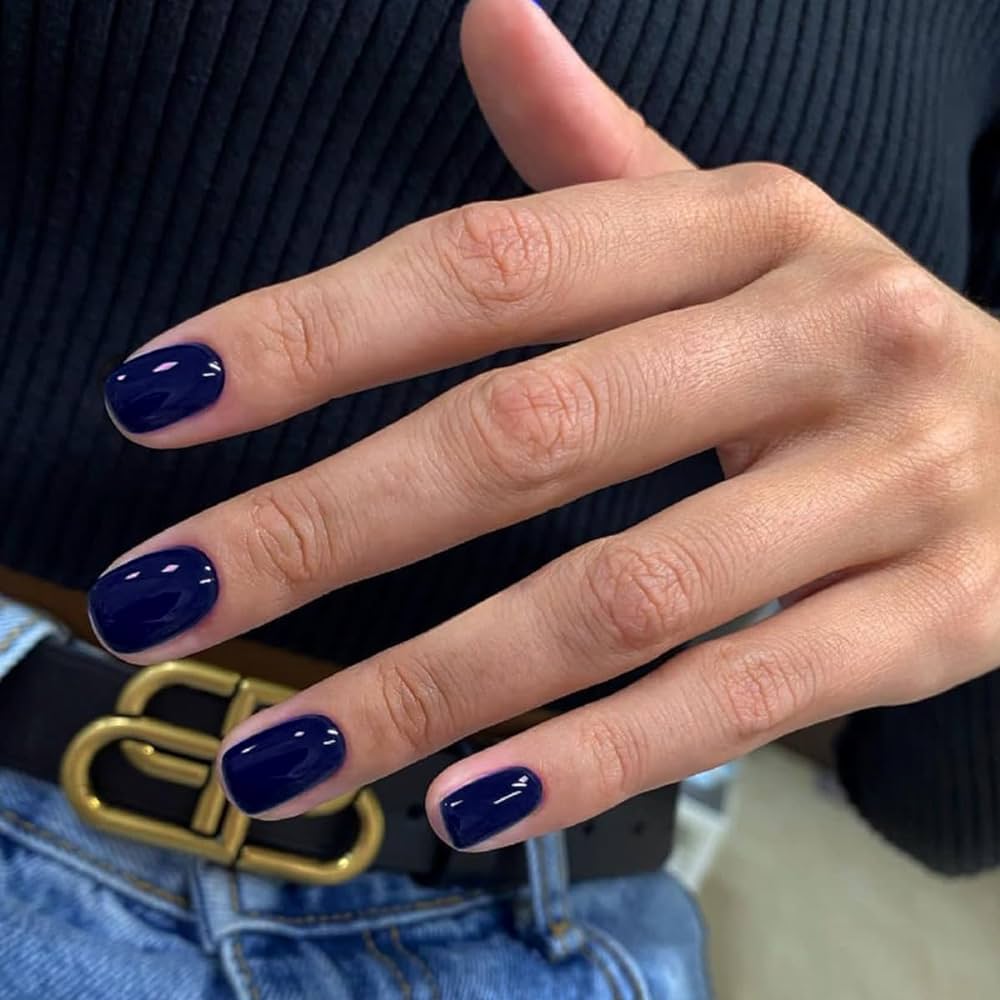 Amazon.com: 24Pcs Press on Nails Short Royal Blue Fake Nails Glossy Acrylic  Fake Nails Square Full Cover Stick on Nails for Women and Girls DIY  Manicure Art Supplies : 居家與廚房