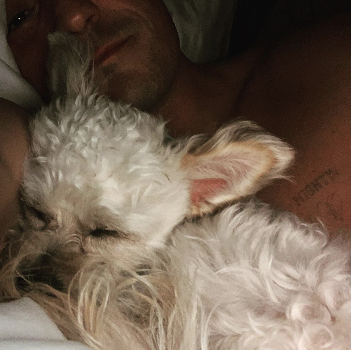 Orlando Bloom snapped a sweet selfie with his new puppy Buddy.