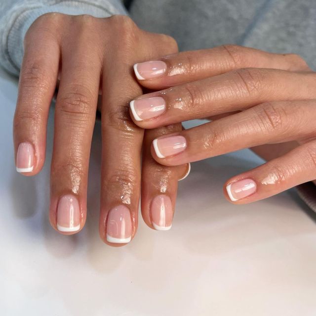 classic white french tip nails