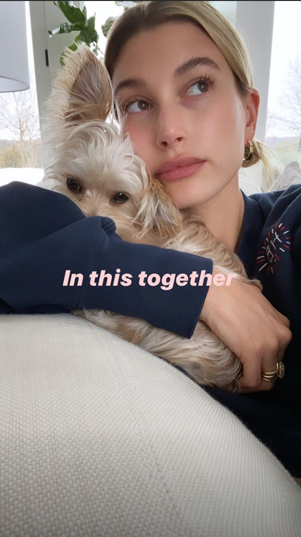 Hailey Bieber and Oscar the dog are