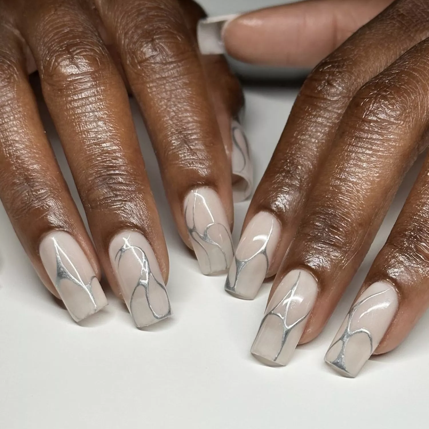 Silver Squiggles manicure