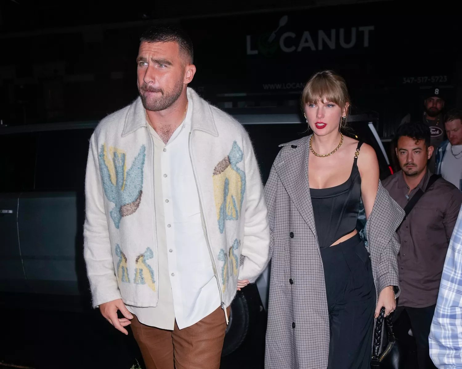 Taylor Swift Travis Kelce Holding Hands Walking in New York City SNL Afterparty October 15, 2023