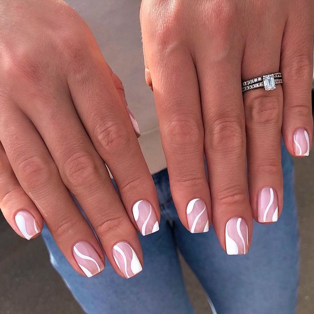 white short nail design