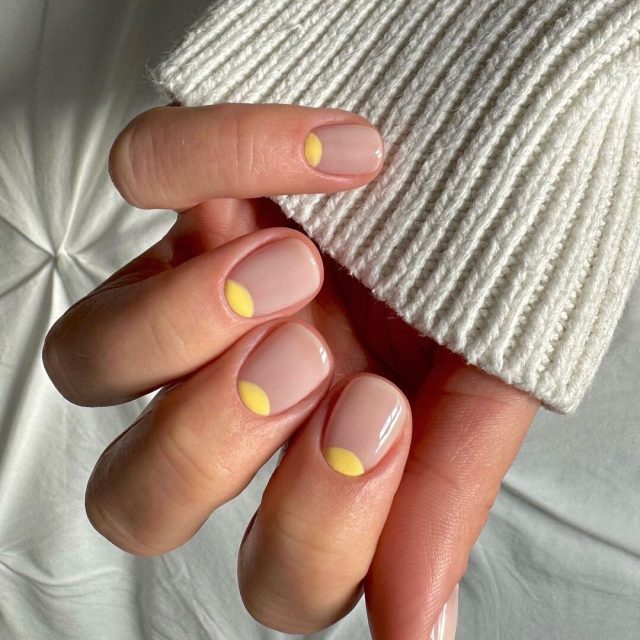 YELLOW MOON NAIL DESIGN