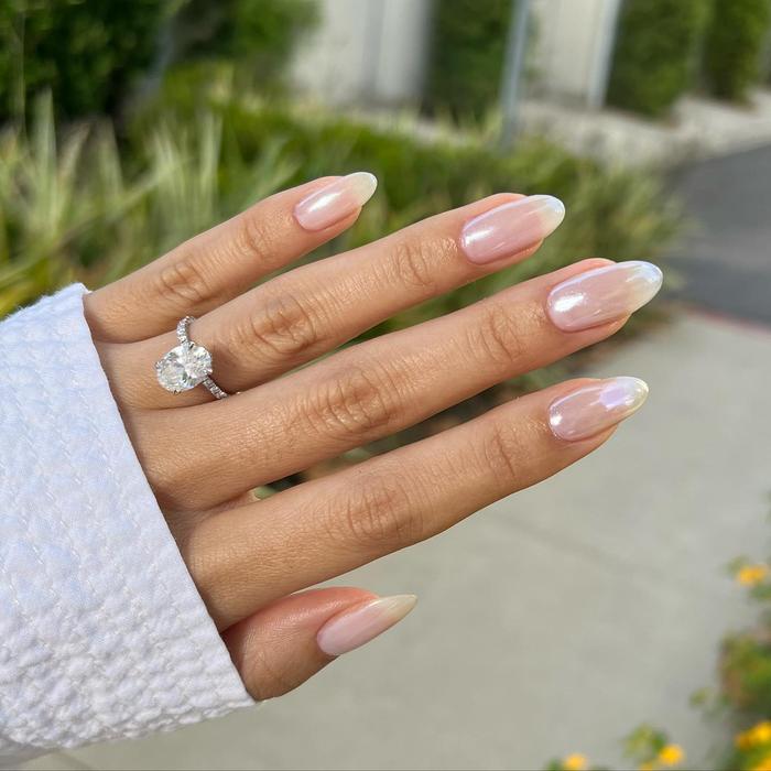 gel nail designs: glazed donut nails Hailey bieber @nailsbyzola