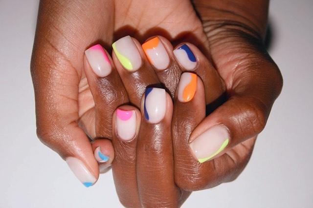 gel nail designs: geometric nail art @imarninails