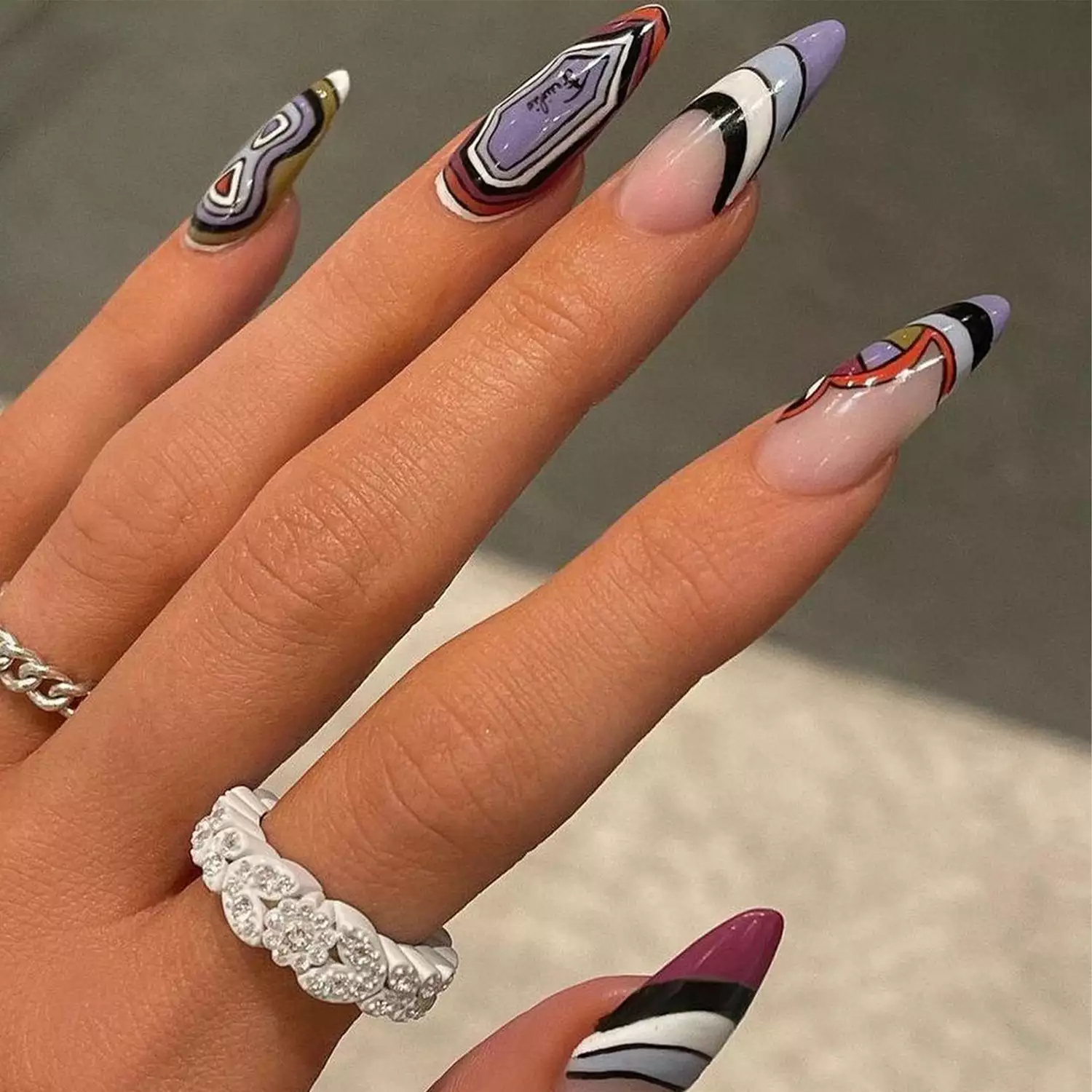 Kylie Jenner Abstract Art Nails