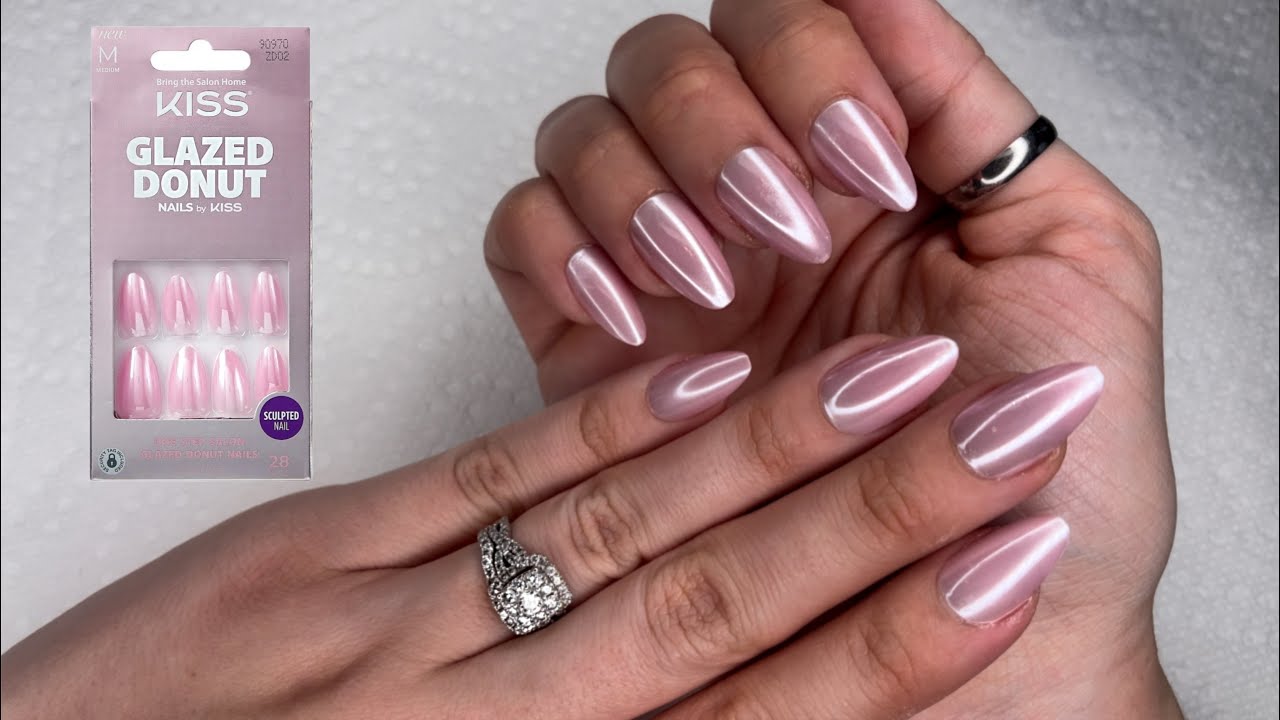 KISS GLAZED DONUT PRESS ON NAILS REVIEW | AFFORDABLE NAILS - YouTube