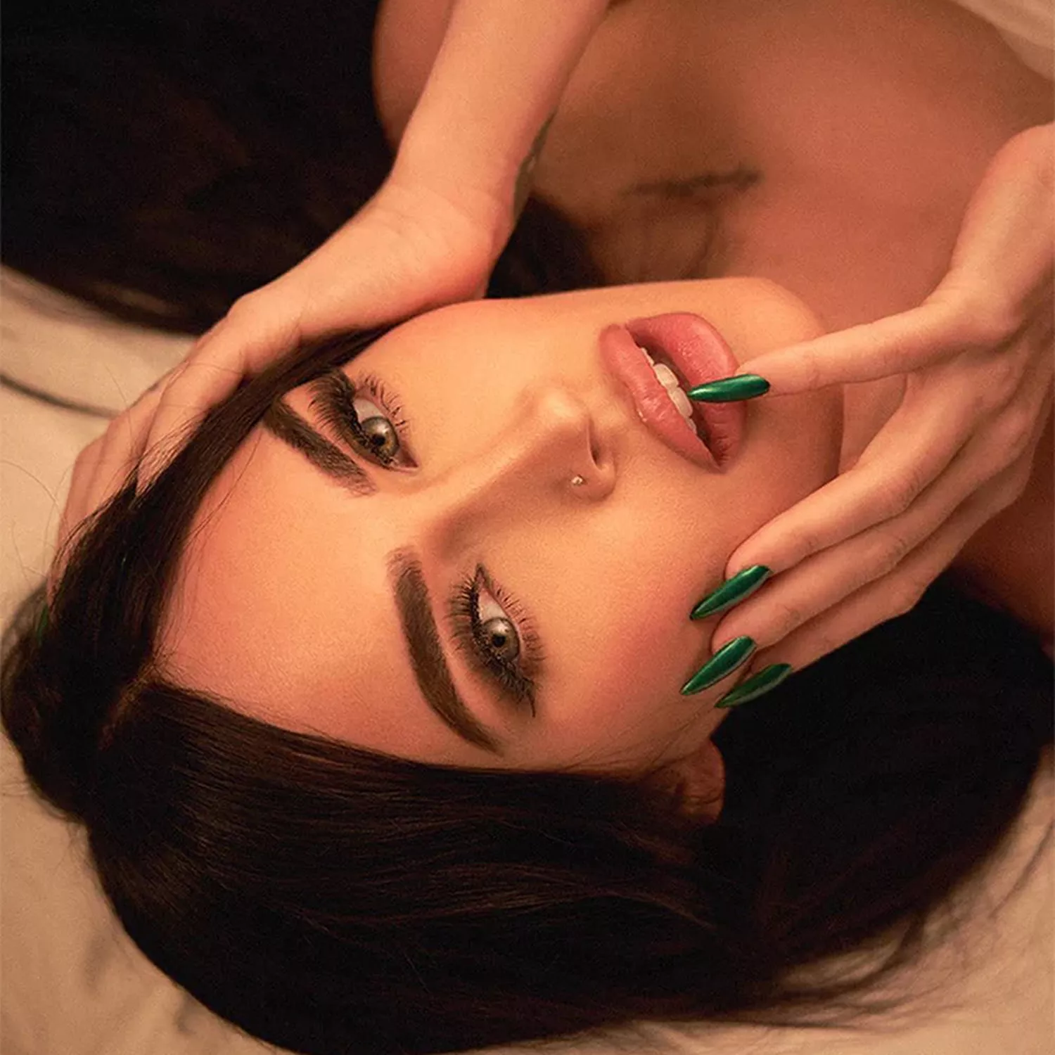 megan fox green stiletto nails