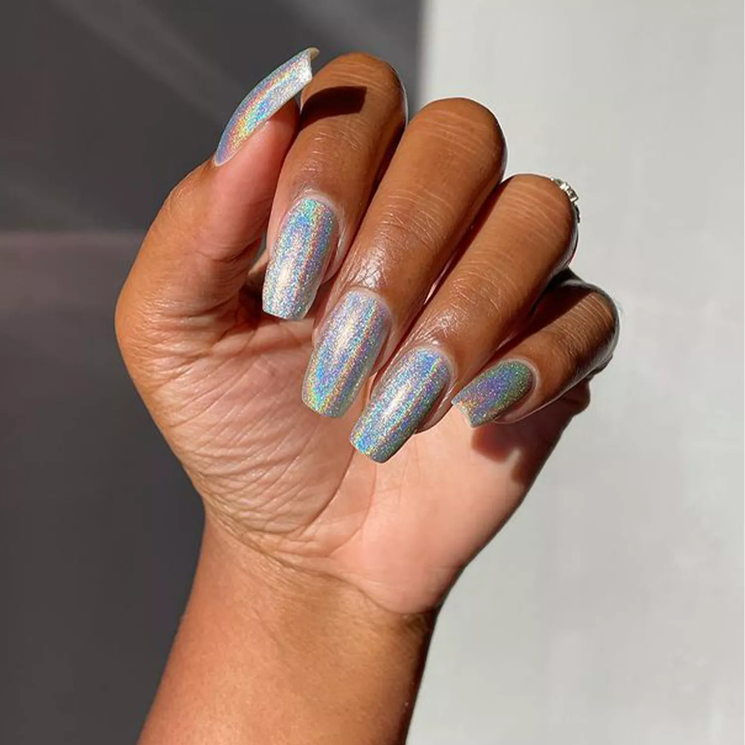 silver chrome nails