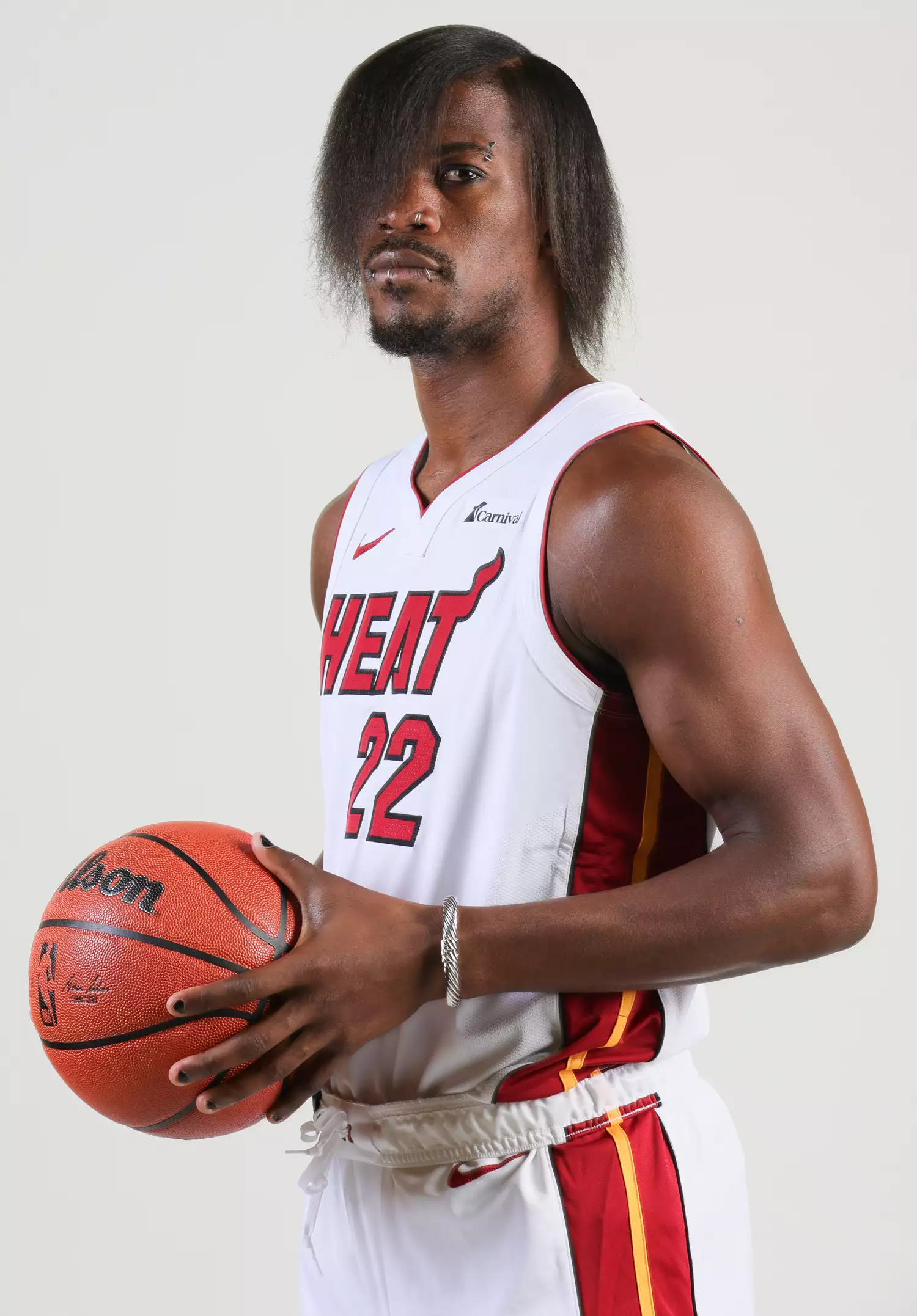 Jimmy Butler #22 of the Miami Heat poses for a photo during media day at Kaseya Center on October 2, 2023 in Miami, Florida.