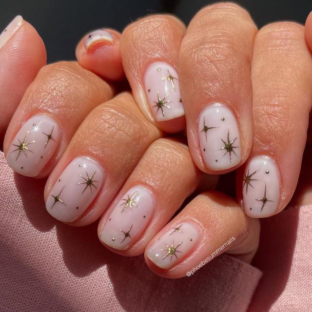 gold star nail art