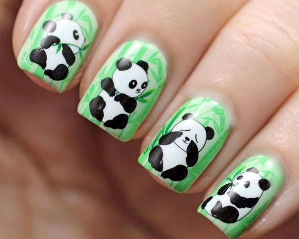 45 Stylish Friendship Day Nail Art Designs - Greenorc | Panda nail art,  Animal nail art, Cute nail art designs