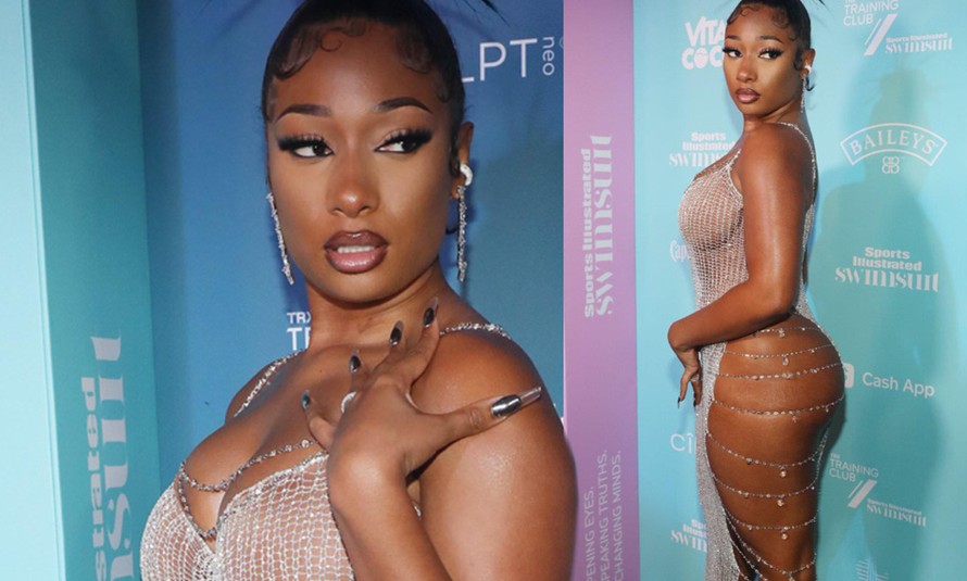 Megan Thee Stallion mặc váy lưới lộ nội y, khoe vòng 3 phản cảm