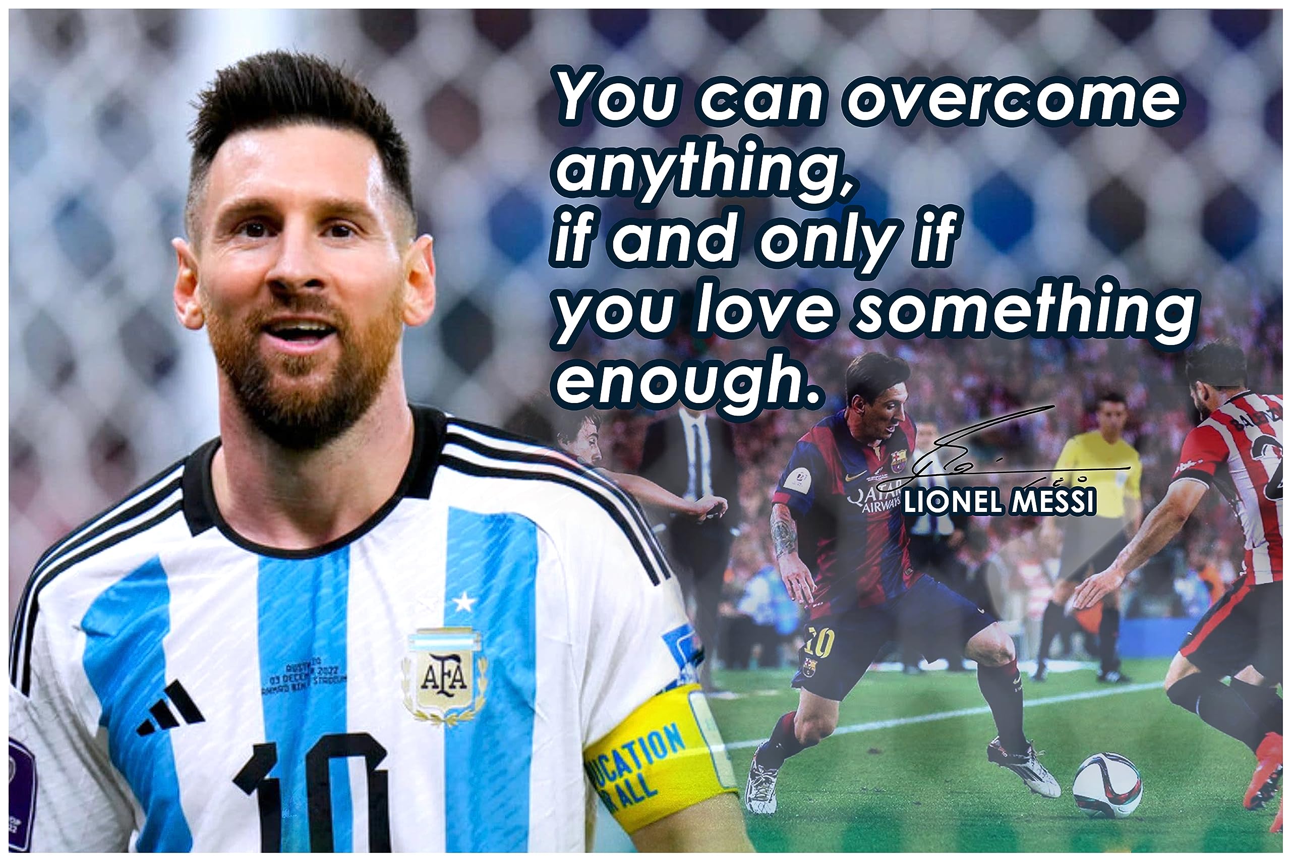 Amazon.com: Lionel Messi Motivational Poster Quote inspirational Quotes Classroom Posters Mens Soccer Pro Coaching Wall Art Growth Mindset Teacher Educational Signed Memorabilia Sports Decor Jersey Boys P114: Posters & Prints