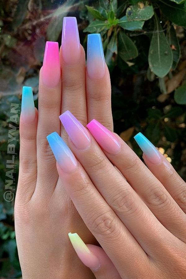 35+ Amazing Ombre Nails You Need To Try! - Prada & Pearls | Stylish nails,  Purple acrylic nails, Gel nails