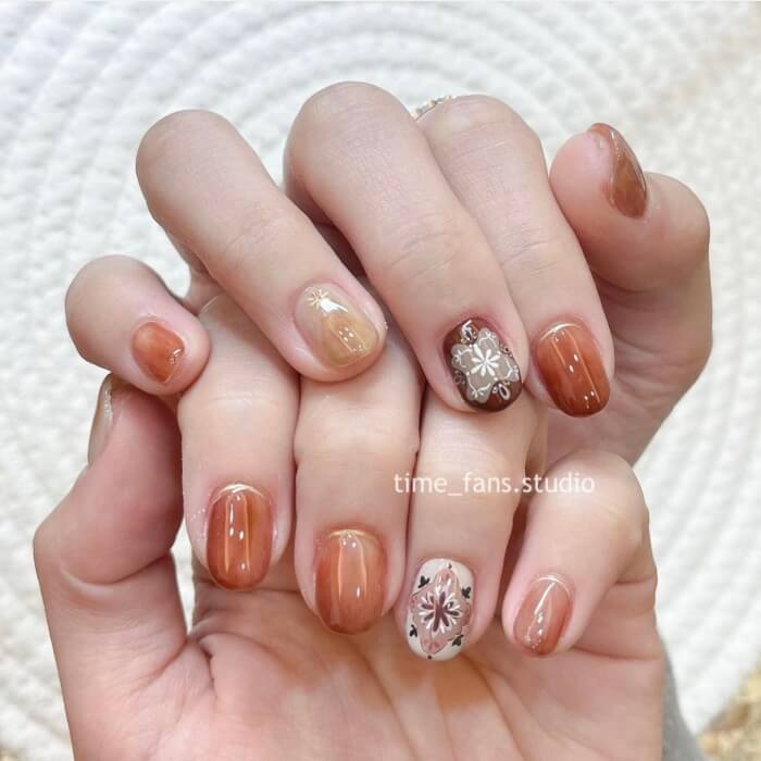 Chocolate Brown Acrylic Nails