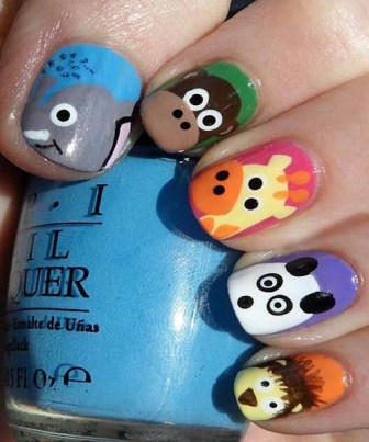 Fun Animal Faces Nail Art Design