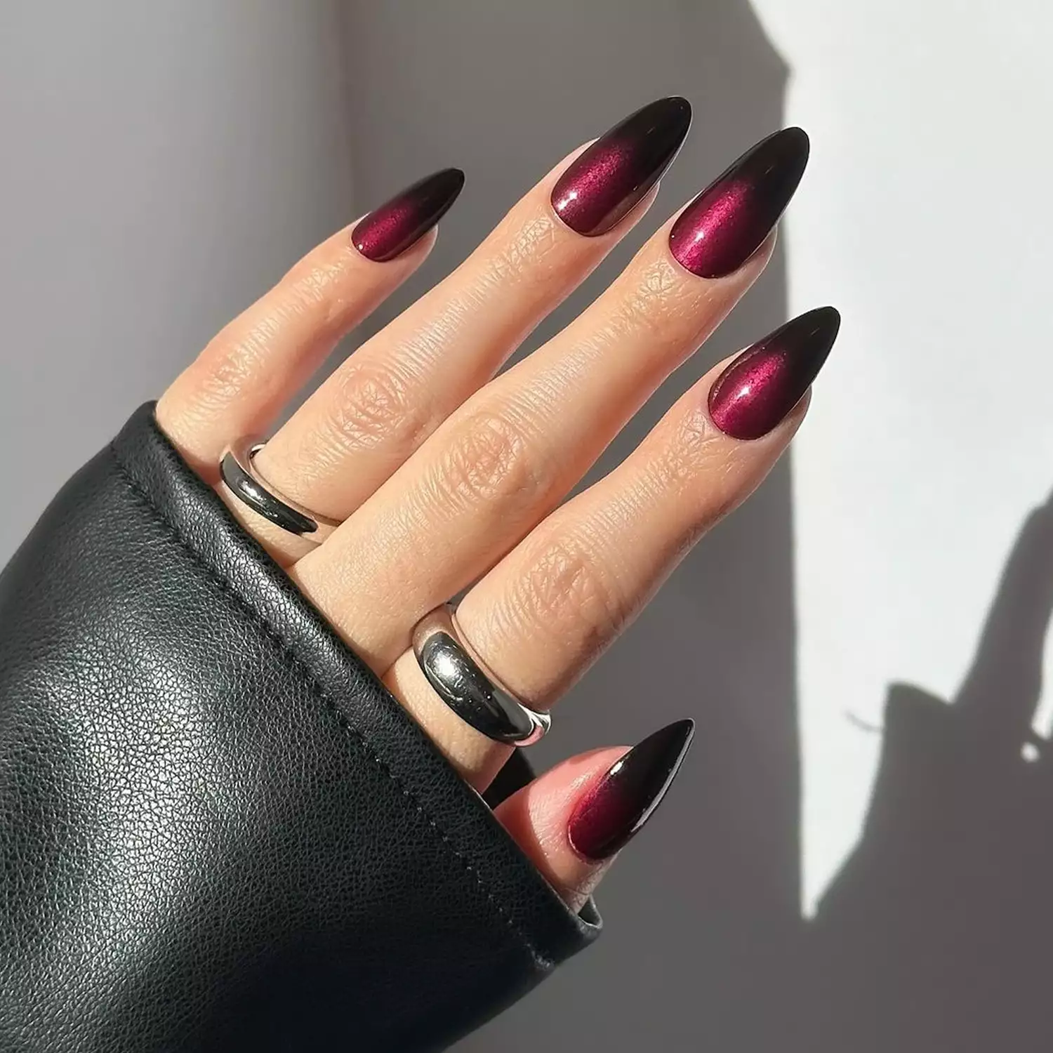 Burgundy Ombre Nails - Byrdie Dark Nail Ideas