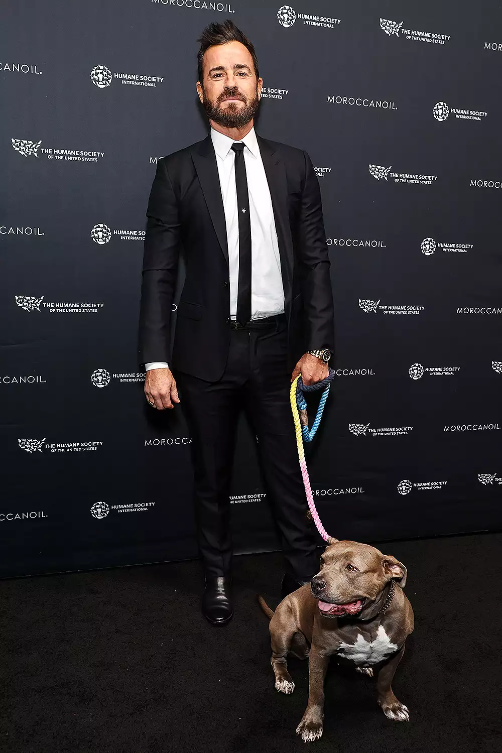 Justin Theroux Attends Rescue Dog Gala with Rumored Girlfriend Nicole Brydon Bloom