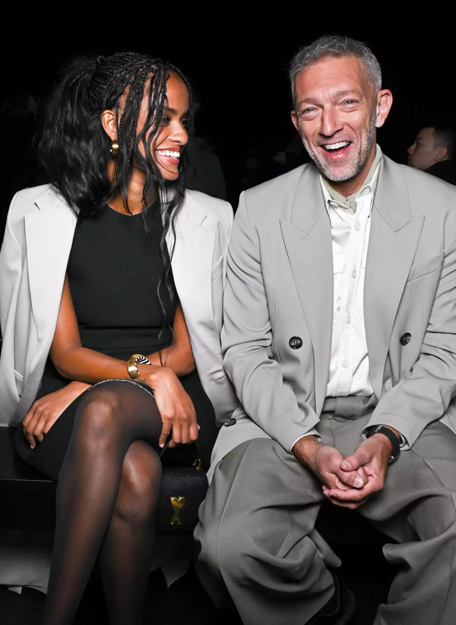 Narah Baptista and Vincent Cassel PFW Paris 01 18 24