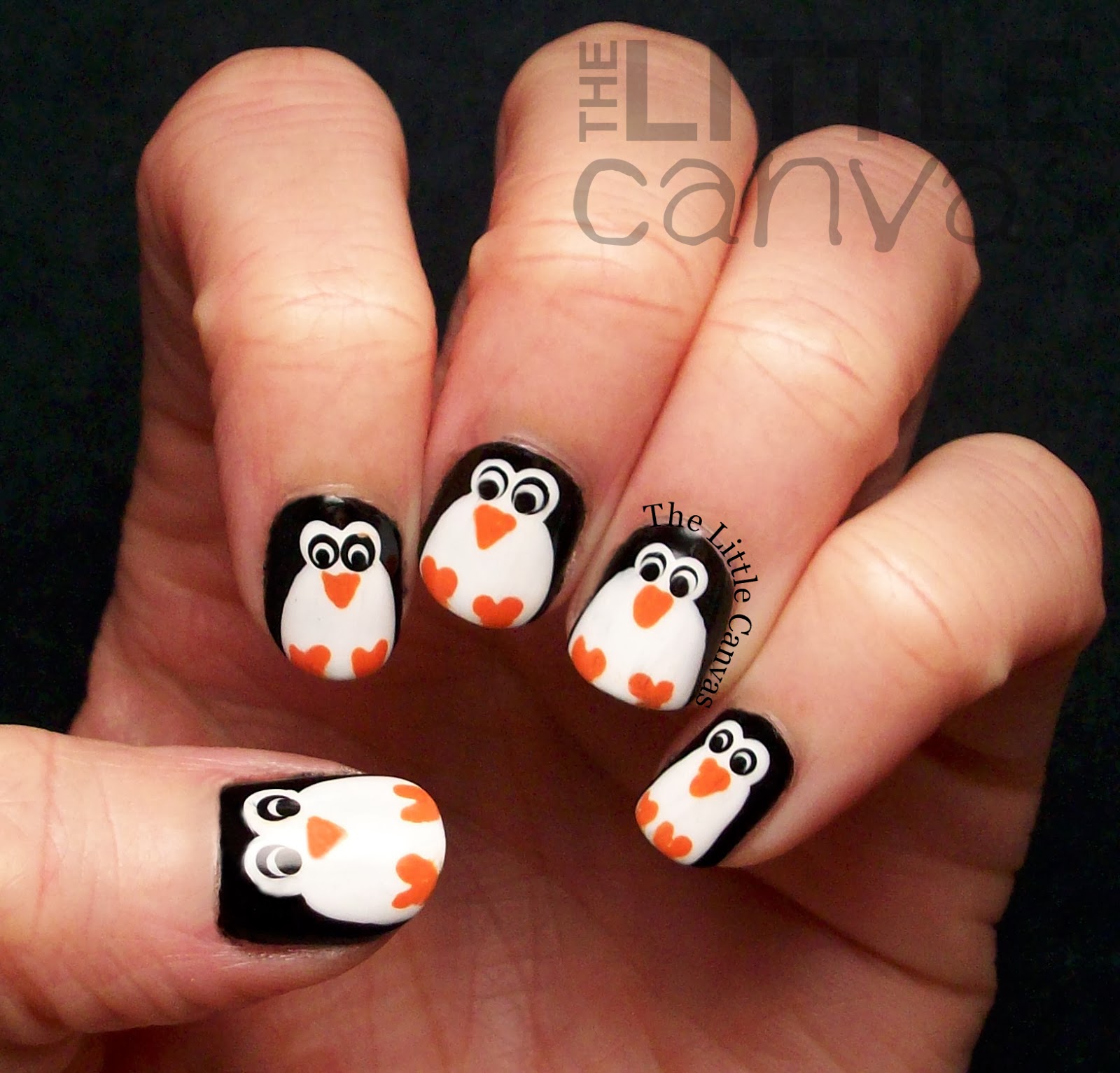 The Little Canvas: Penguin Nail Art