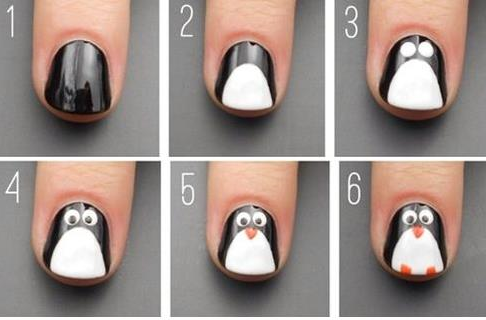 Penguin nail art design | Beauty and Style