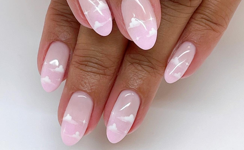 baby pink cloud nails