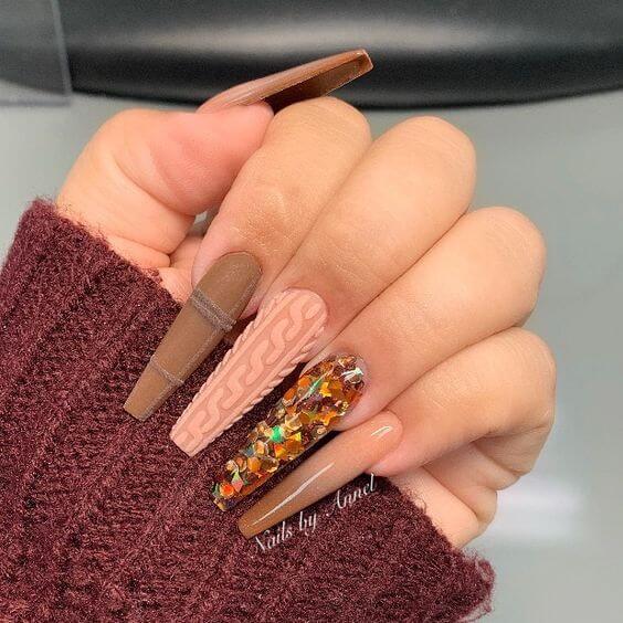 21 Splendid Brown Acrylic Nails For Every Season - 102