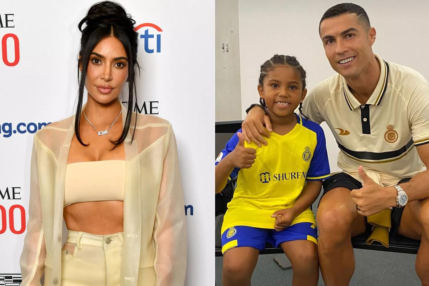 Kim Kardashian Takes Son Saint to Meet Cristiano Renaldo and Hang Out with Neymar Jr.