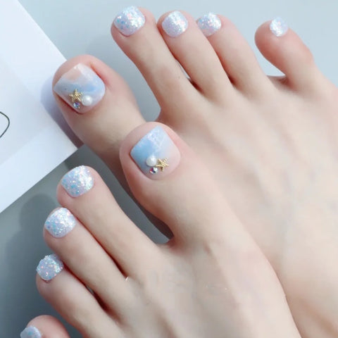 beach party toe nail art