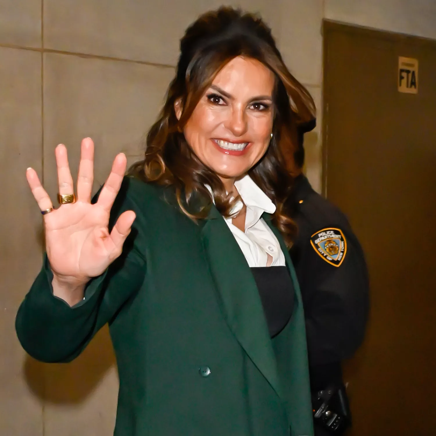 Mariska Hargitay is seen outside the Today Show on January 18, 2024 in New York City