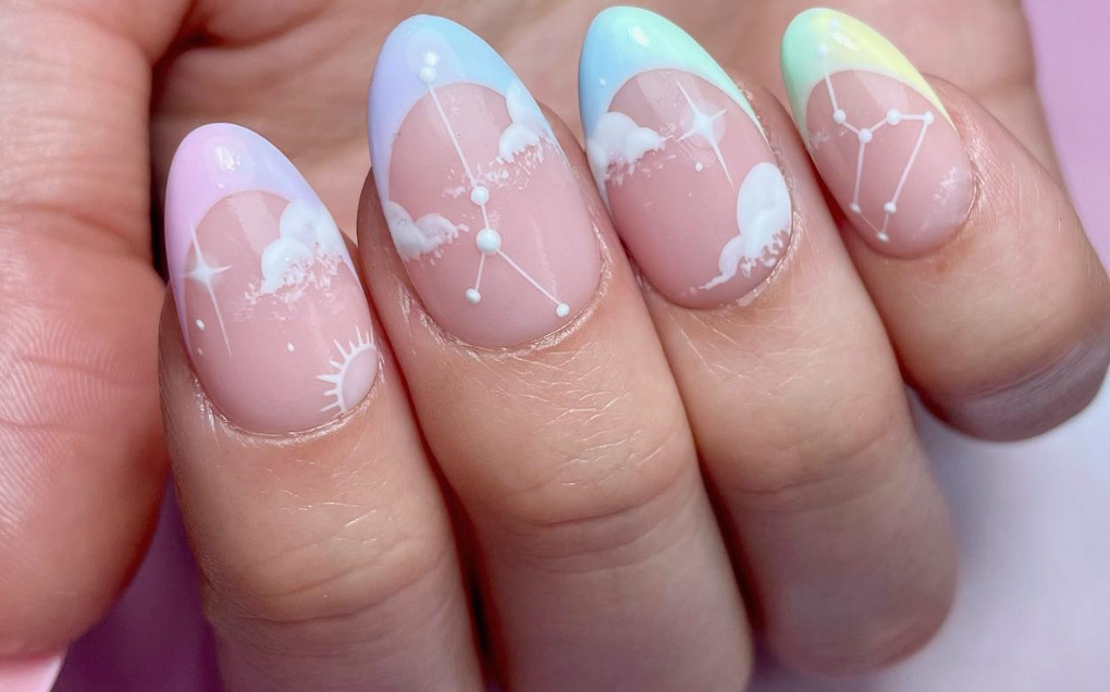 pastel cloud nails