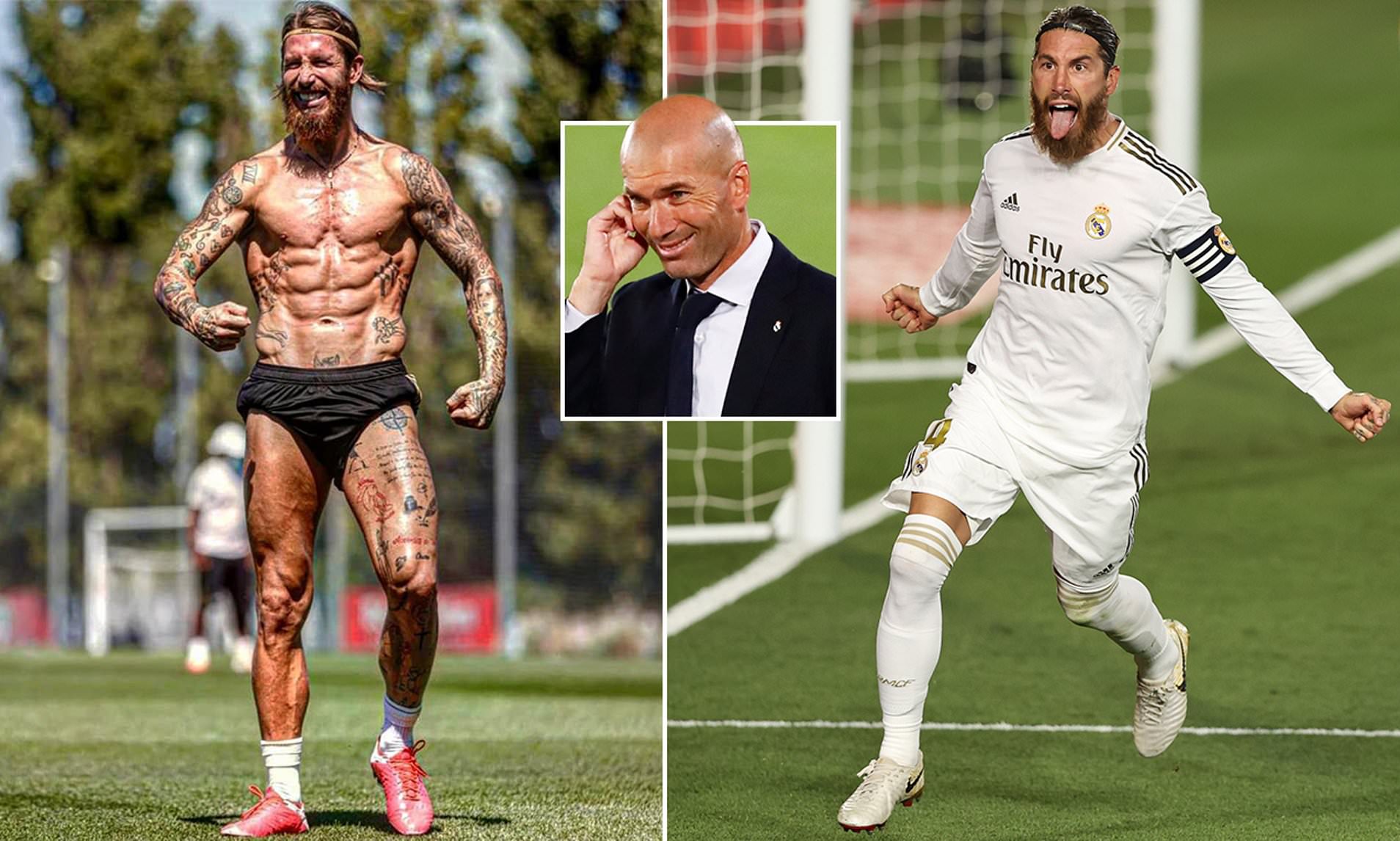 Sergio Ramos khoe cơ bắp cuồn cuộn trước giờ Real Madrid đăng quang La Liga