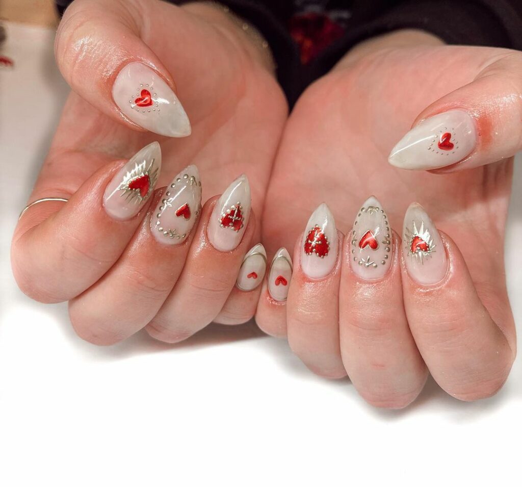 18 Latest Heart Shape Nail Designs To Try For Valentine's Day 2024! - alexie