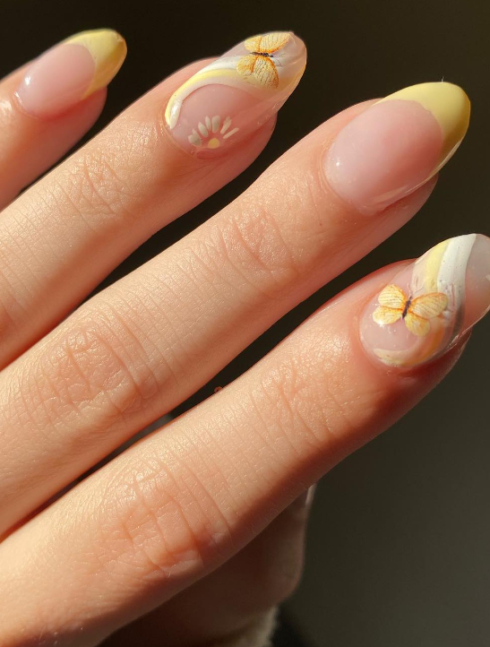 pastel yellow nails