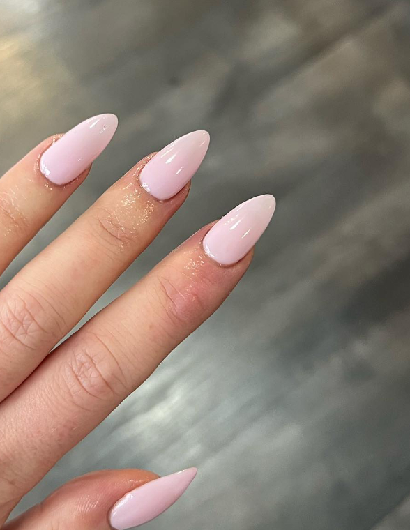 baby pink almond nails