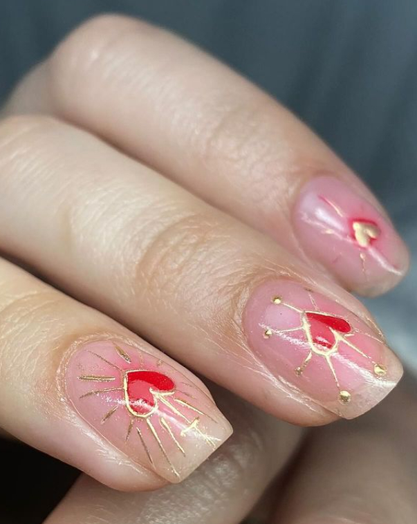 baby pink spring nails