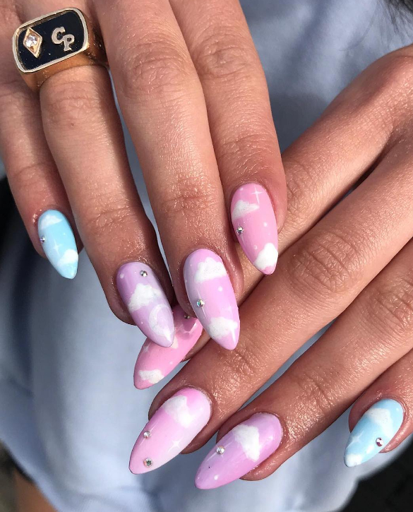 cloud nails baby pink