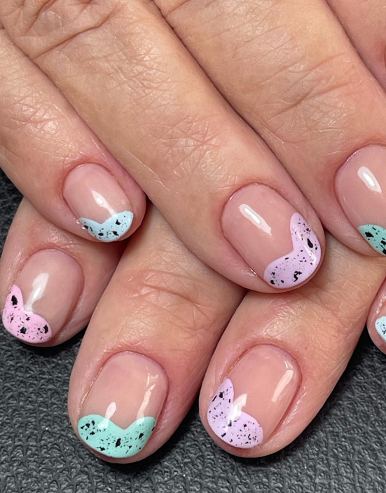 french tip pastel nails