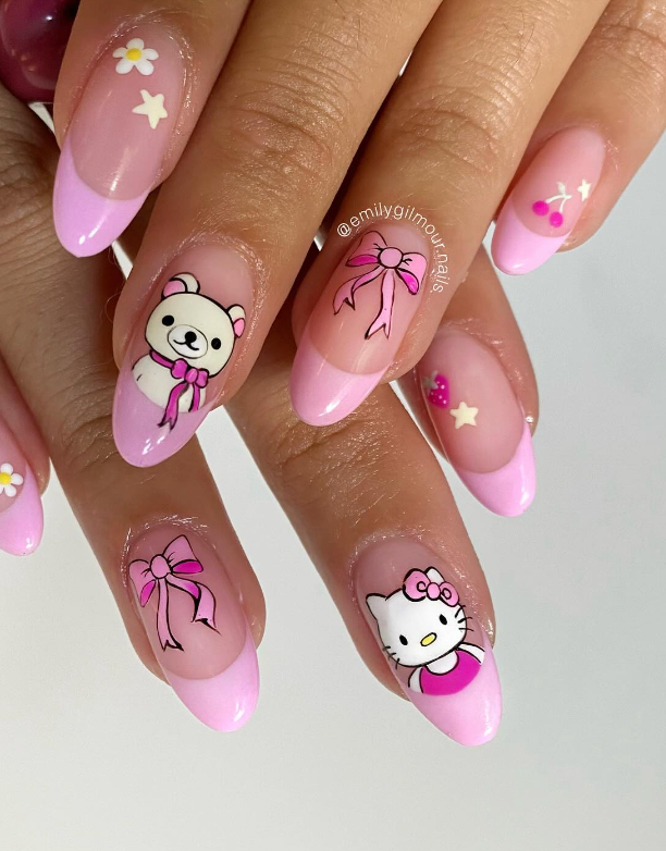 pastel pink nails