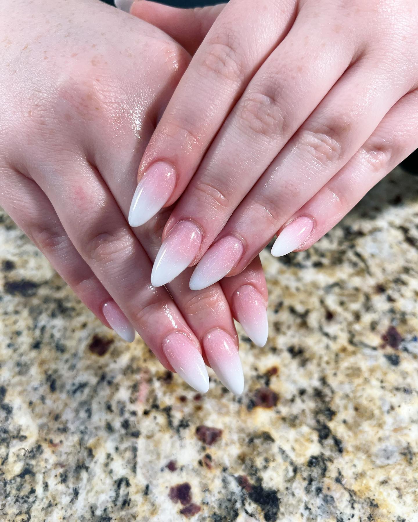 Pink and white colors go with each other so well that your nails can stand more with them. Can you spot the glitters on these nails above? If you like to shine no matter where you are, this nail art will help you do that.