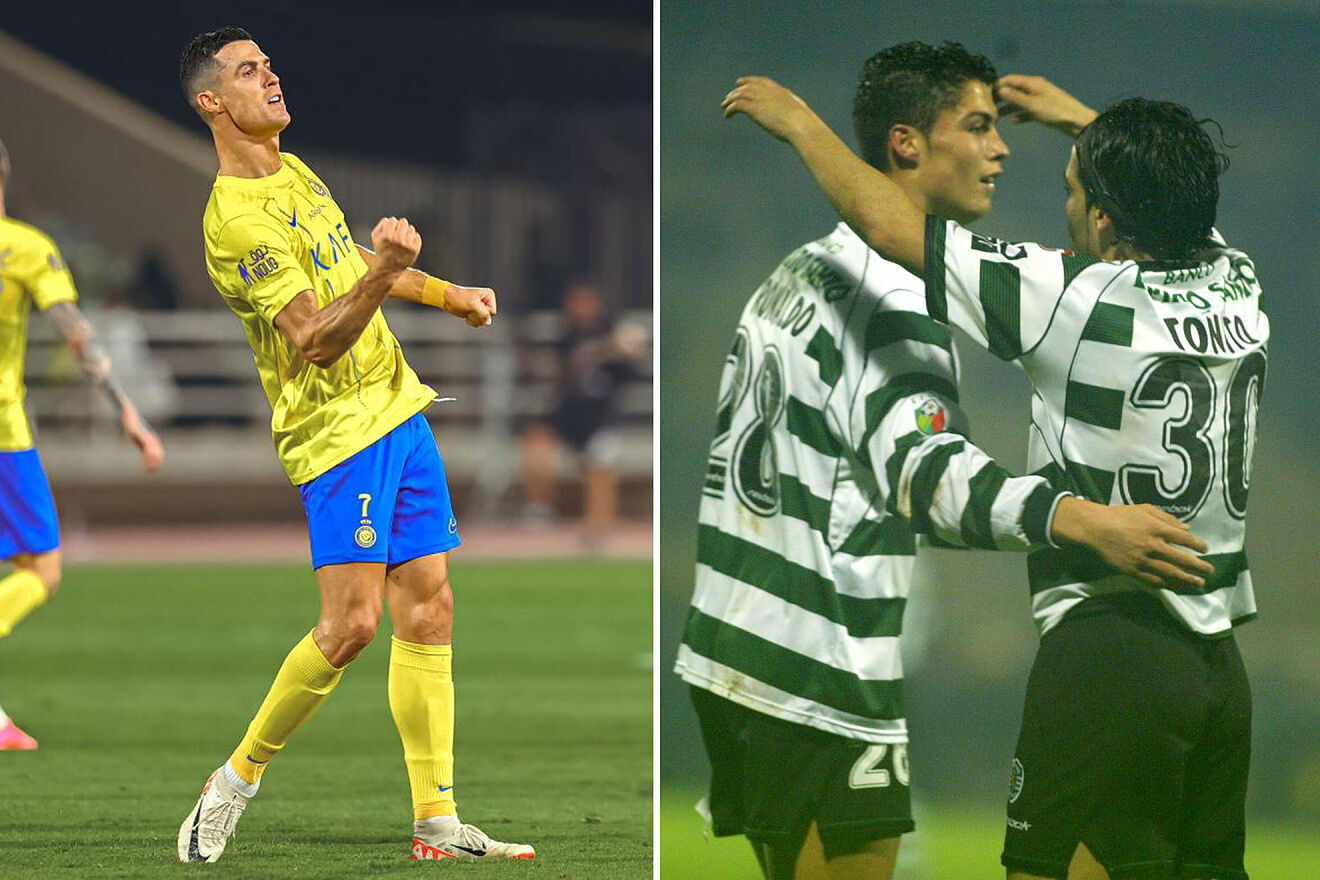 Cristiano Ronaldo with Al Nassr and Sporting CP.