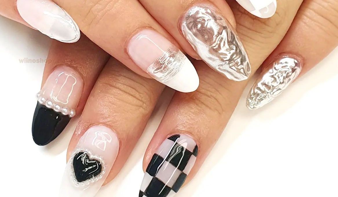 3d checkered nails