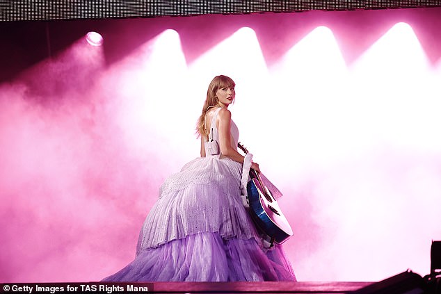 The fantasy ballot got fans to guess which outfits, guitars, songs and more would included at the next show. Pictured: Performing at SoFi stadium, California on August 3