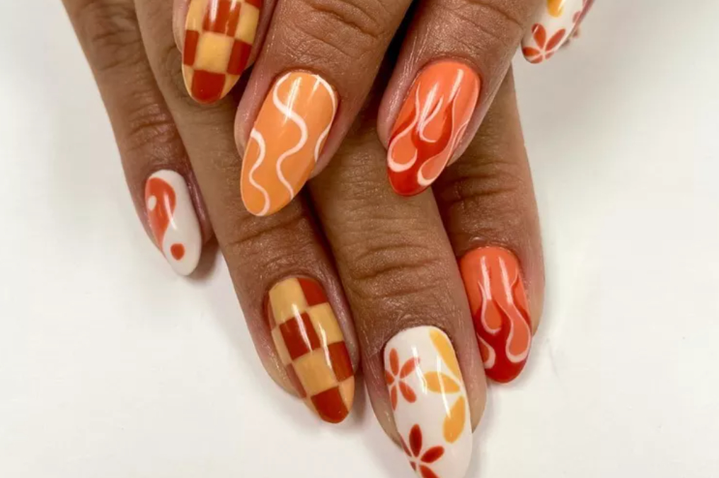 burnt orange fall nails