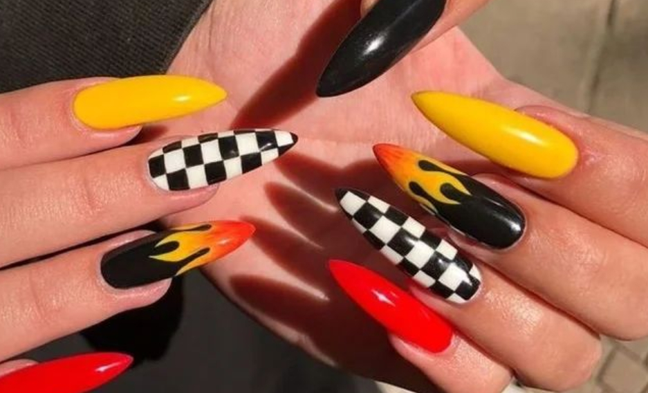 racing flag nails